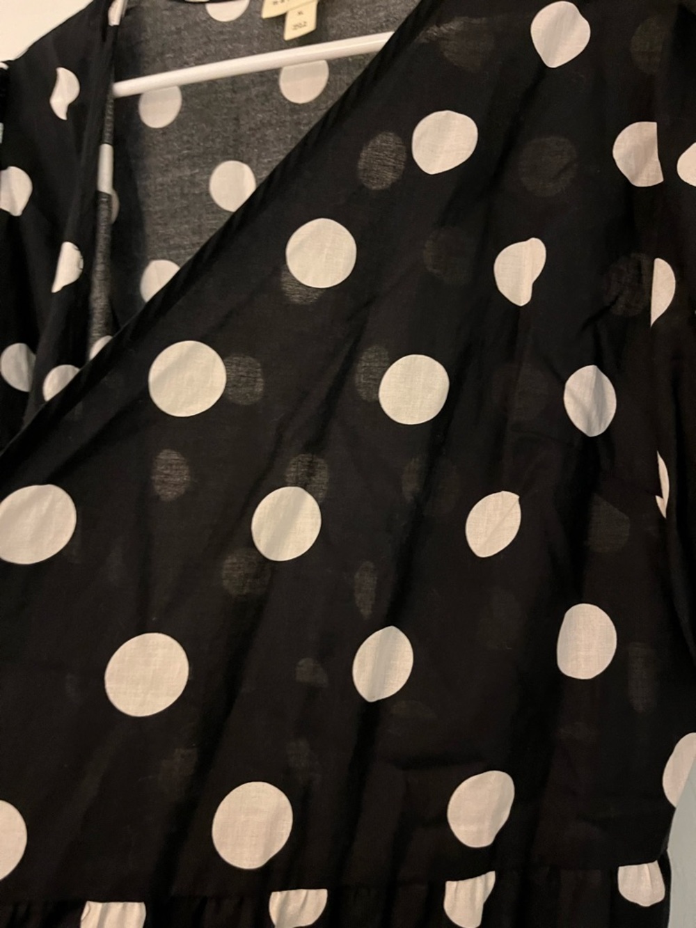 Maison Jules Black and White Polka Dot Wrap Midi Dress - Picture 8 of 8